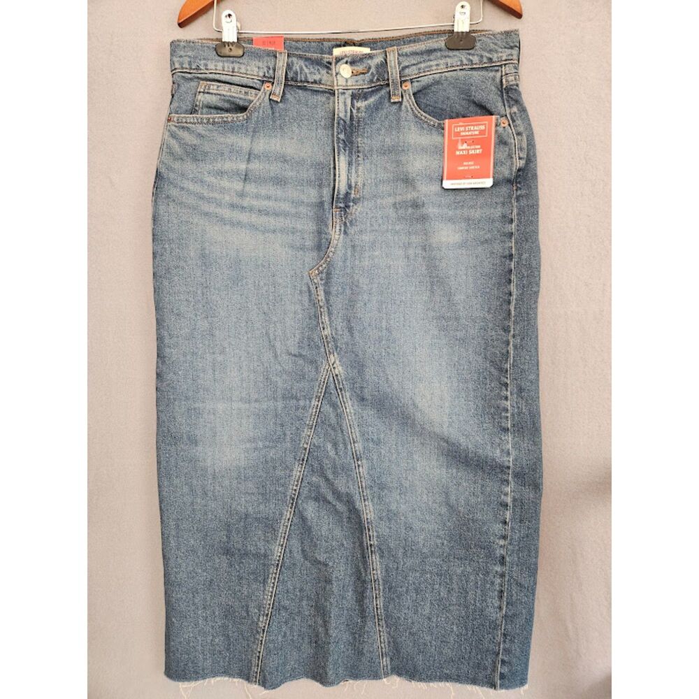 Levi Strauss Signature Denim Maxi Skirt, size 12 NWT